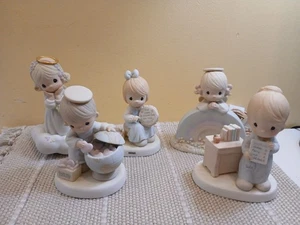 Lote de 5 estatuillas Precious Moments años 80-2001 6" ángel querubín -BX30 - Imagen 1 de 20