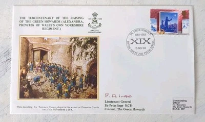 GB QEII 1988 Signed The Green Howard's Christmas Forces Official FDC  Cat £85++ - Image 1 of 4