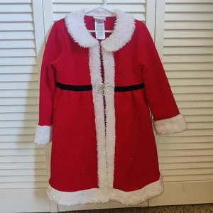 Blueberi Boulevard Santa Coat With Faux Fur Girls Size 6 - Picture 1 of 6