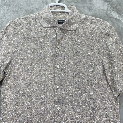 Camisa Ermenegildo Zegna Hombre Talla Grande LINO Manga Corta Floral Inteligente Dinero Antiguo Foto 1 de 4