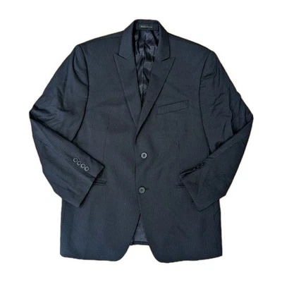 Calvin Klein Mens Blazer Blue Pinstripe Wool 2 Button Suit Jacket Sport Coat 40S - Image 1 of 4