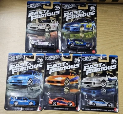 # 1/64 HOT WHEELS SILVER -SET FAST AND FURIOUS GRAPHIC REMIX MISB S2000 JETTA # - Immagine 1 di 3