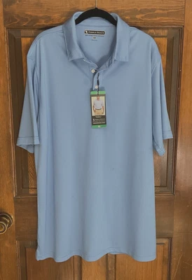 NWT Pebble Beach "Marina" Men’s Sz XL Blue Dry-Luxe Performance Golf Polo - Image 1 of 4