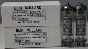 EL84 Mullard made in Gt Britain Amplitrex Tested Qty 1 MP (2 Pcs) - Picture 1 of 8
