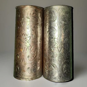 Pair Of Unusual Engraved Silvered Antique German Vienna Regulator Clock Weights - Picture 1 of 7