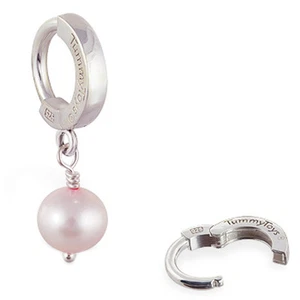TummyToys Custom round pink pearl silver navel belly button ring body jewelry - Picture 1 of 1