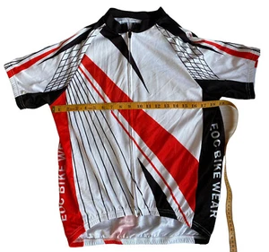 Cycling Shirt XL Sports S/S Full Zip Red White Black Lightweight EOC Cyclist - Picture 1 of 12