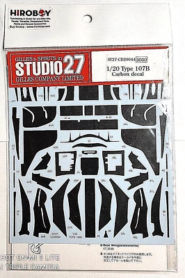 Lotus 107B Carbon Decals Studio27 ST27-CD20044 per Tamiya 1/20 - Immagine 1 di 2