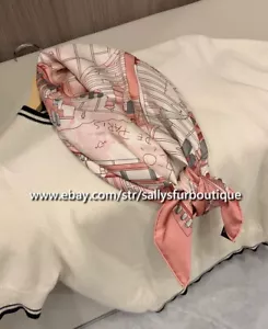 Sallys Boutique 18 Momme Sarga Seda Envolvente Bufanda Techo Gato Estampado 2 Rostros Chal 35" - Imagen 1 de 27