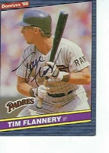 Donruss #383 1986 firmado por Tim Flannery - San Diego Padres - Imagen 1 de 1