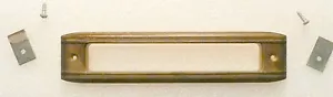 vintage * GE L-915 W RADIO BRASS BUTTON FACEPLATE 6 & 1/8 " x 1 & 3/8" - Picture 1 of 2