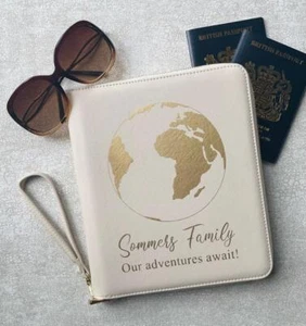 Personalised Travel Documents Passport Holder Wallet Family Case Summer Holiday - Picture 1 of 6