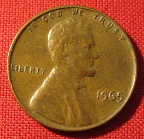 1965 P Lincoln Memorial Cent - VG Very Good to VF Very Fine - 95% Copper Cover