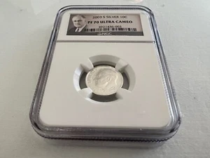 2003-S SILVER ROOSEVELT DIME NGC PF70 ULTRA CAMEO "PORTRAIT LABEL" TOP POP - Picture 1 of 4