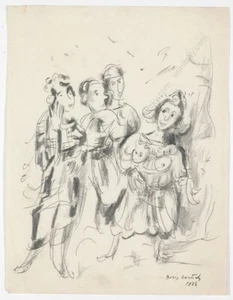 Boris Deutsch (1892-1978) "Figural scene", drawing, 1926 (1) - Picture 1 of 10
