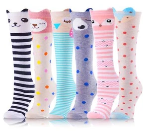 Kids Girls Knee High Socks Long Boot Crazy Silly Fun Gift Cute Tall Animal So... - Picture 1 of 6