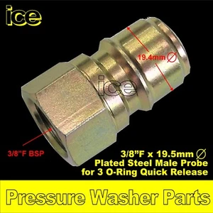 IDROPULITRICE SGANCIO RAPIDO MASCHIO RUBINETTO SONDA ATTACCO 3/8"F BSP X 19,5mm - Foto 1 di 1