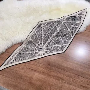 21 Zoll x 51 Zoll Paris Kartendruck 70 % Kaschmir 30 % Seide dünner losange Schal 53 x 130 cm d 4-4 - Bild 1 von 9