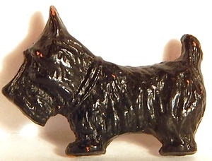SM VINT SCOTTIE DOG TERRIER WOOD BROOCH PIN - Picture 1 of 2