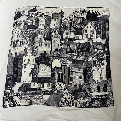 Bufanda de seda Richard Allan Inglaterra Europa paisaje urbano catedral Robert The Bruce Foto 1 de 4