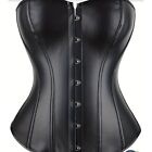 Goth Style Corset*Plus-Size Women* Crossdressers*Sissy*XL*Black*Faux Leather*New