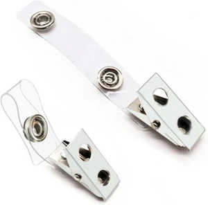 Premium Metal Badge Clip with Clear PVC Strap For ID Cards, Badge Holders, Name - Picture 1 of 1