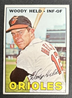 Tarjeta de béisbol 1967 Topps Woody Held #251 Orioles IF-OF pobre arrugada O/C Foto 1 de 2