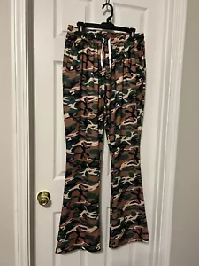 Pantalones informales de camuflaje elásticos de pierna ancha sin marca talla XL - Imagen 1 de 7