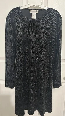 Vestido vintage para mujer Ronni Nicole Ouida negro terciopelo brillo talla 12 Foto 1 de 4