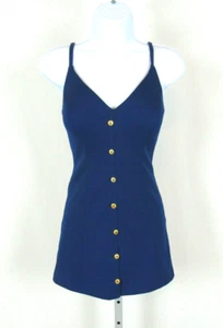 VTG 1960s 70s COLE OF CALIFORNIA BLUE SWIMSUIT SIZE 16 POLYESTER GOLD BUTTONS - Bild 1 von 12