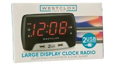 Westclox 1.4 in. Black USB Clock Radio Digital Plug-In