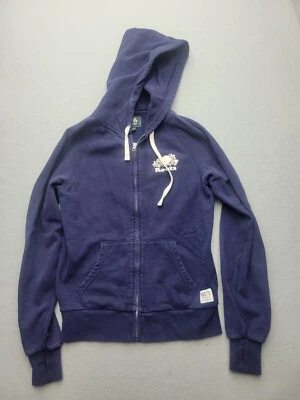 Roots Women Hoodie XXS Blue Full Zip Logo China Knit Cotton Blend - Image 1 of 4