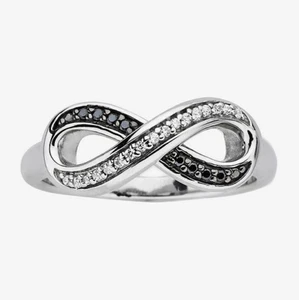 1CT Lab Created Diamond Promise Infinity Women's Ring 14K White Gold Plated - Picture 1 of 8