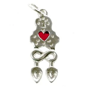 STERLING SILVER ENAMELLED LARGE WELSH LOVING SPOON CHARM - Picture 1 of 4