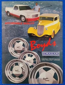 1990 BOYD CODDINGTON CRAGAR WHEELS/RIMS PRODUCT LINE ORIGINAL PRINT AD HOT RODS - Picture 1 of 1