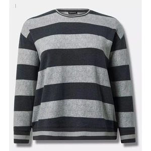 Torrid Women's Plus Size Black & Grey Drop Shoulder Crew Sweatshirt Size 4 4X - Picture 1 of 5