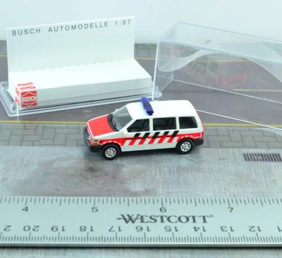 Busch 44606 Chrysler Voyager Van The Netherlands Fire Dept. Red HO 1:87 Scale - Image 1 of 2