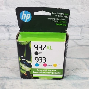 HP Ink 932XL Black 933 Color Cyan Magenta Yellow Dec 2024 - Picture 1 of 6