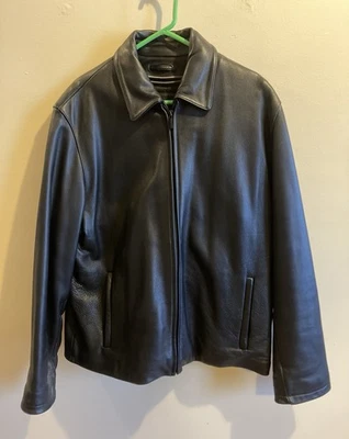 Chaqueta Bomber Wilsons Pelle Studio De Colección Años 90 L Cuero Negro Forro Aislante Foto 1 de 4