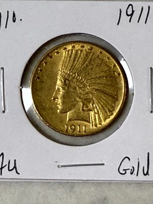 Moeda de ouro 1911 INDIAN HEAD US$ 10 FRETE GRÁTIS! AU/BU - Imagem 1 de 2