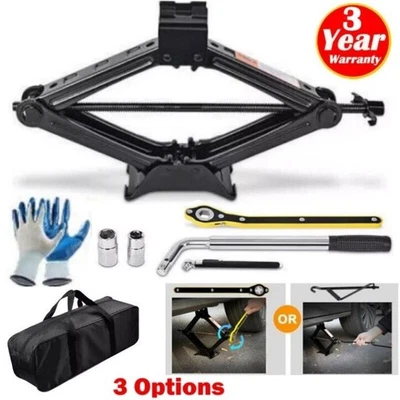 ✨2 Ton，3 Ton Scissor Jack Handle Crank Wheel Lug Wrench Tool Kit Car Garage Tire - Image 1 of 4