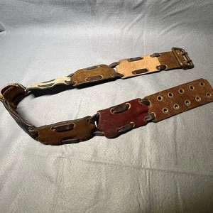 Vintage 1960’s 70’s Hippie Brass Buckle & Suede Belt Gr. 32 Canterbury Woodstock - Bild 1 von 8