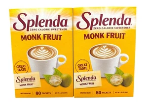 Splenda Monk Fruit Zero Calorie Sweetener Packets - 2 Box 160 Packets Total - Picture 1 of 2