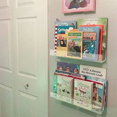  Ripiani galleggianti acrilici moderni moderni rastrelliere trasparente shelf - Immagine 1 di 4