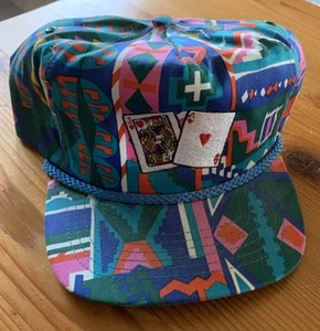 Sombrero Snapback Vintage Multicolor Blackjack Publicidad Juegos de azar Casino - Imagen 1 de 3
