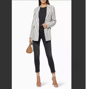 IRO Paris Matrosen Blazer FR40 US 8 Zweireiher Gestreift Leinen Küstenkarriere  - Bild 1 von 14