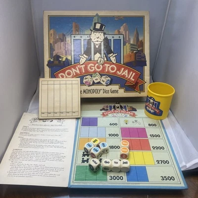 Don't Go To Jail Game Monopoly Dice Game Parker Brothers 1991 Vintage - Image 1 of 4