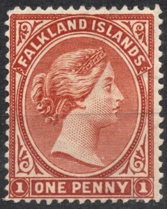 SG24 Sn:#12 1902  1 d FALKLAND  Queen Victoria , MH HH - Picture 1 of 2