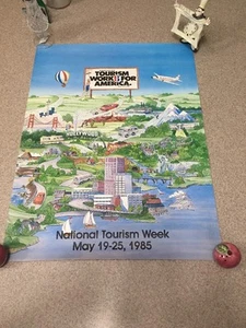 National Tourism Week 19.-25. Mai 1985 Poster Original Kunst USA Amerika Werk - Bild 1 von 12