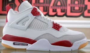 NEW Nike Air Jordan 4 IV Retro SB Varsity Red UNRELEASED Sample Size 8.5 White - Picture 1 of 9